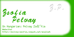 zsofia pelvay business card